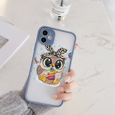 Husa iPhone 13 mini, Plastic Dur cu protectie camera, Baby Owl
